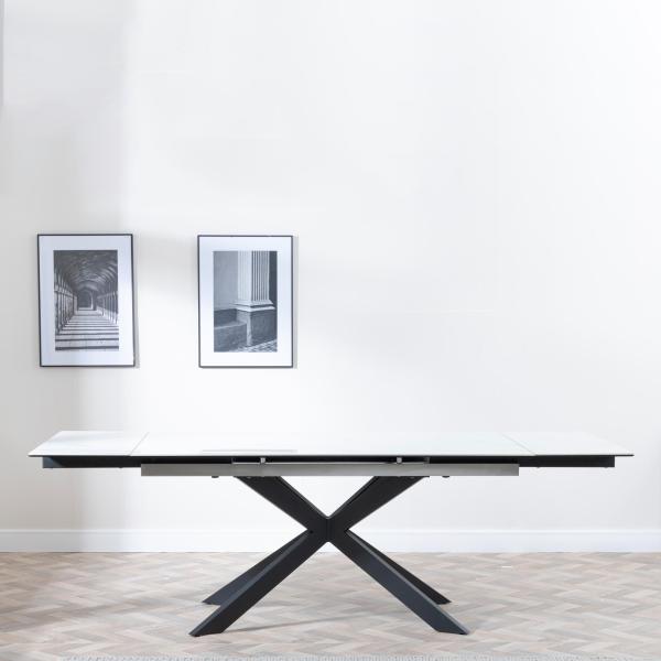 Welton White Ceramic Extending Dining Table 160cm-240cm