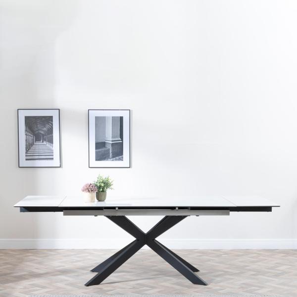 Welton White Ceramic Extending Dining Table 160cm-240cm