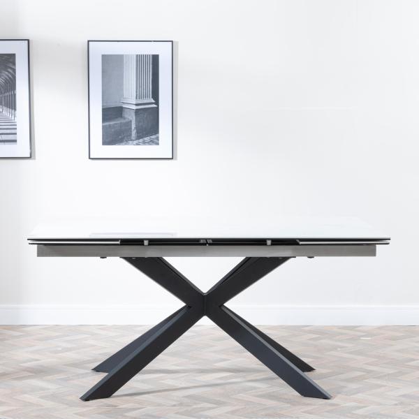 Welton White Ceramic Extending Dining Table 160cm-240cm