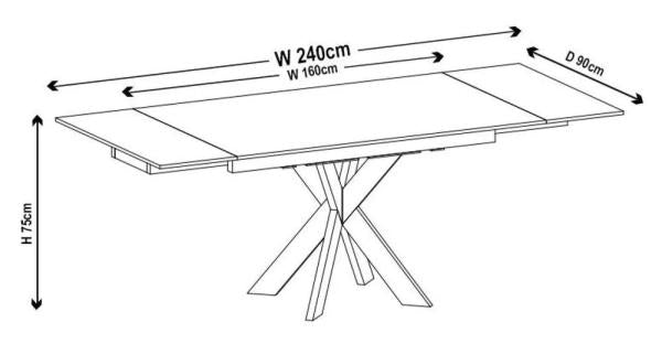 Welton White Ceramic Extending Dining Table 160cm-240cm