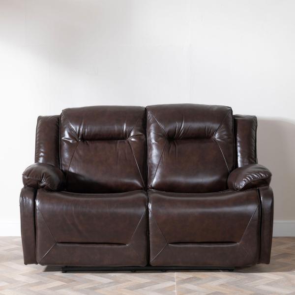 Adell Dark Brown Leather Electric Recliner Sofa