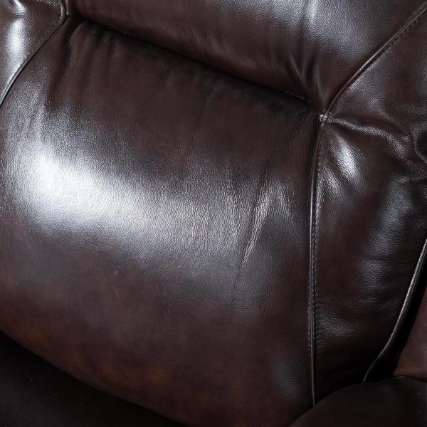 Adell Dark Brown Leather Electric Recliner Sofa