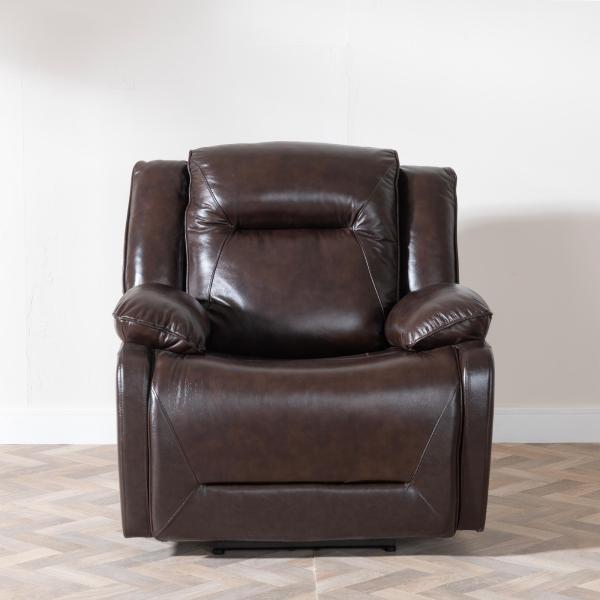 Adell Dark Brown Leather Electric Recliner Sofa