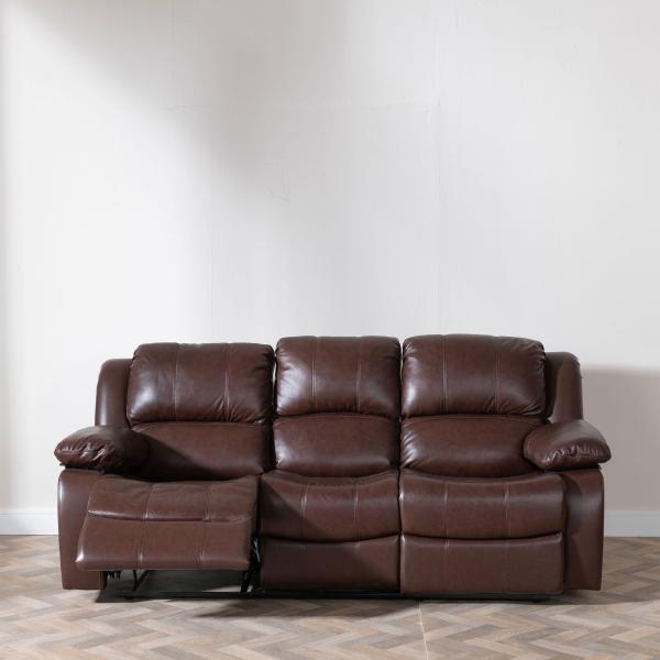 Helena Brown Leather Electric Recliner Sofa
