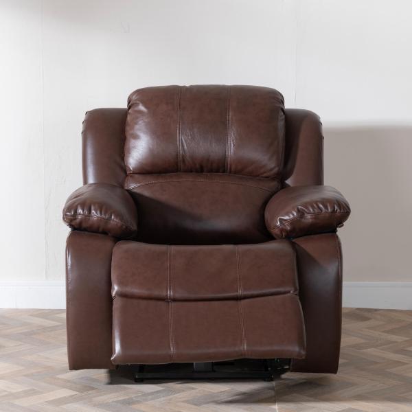 Helena Brown Leather Electric Recliner Sofa