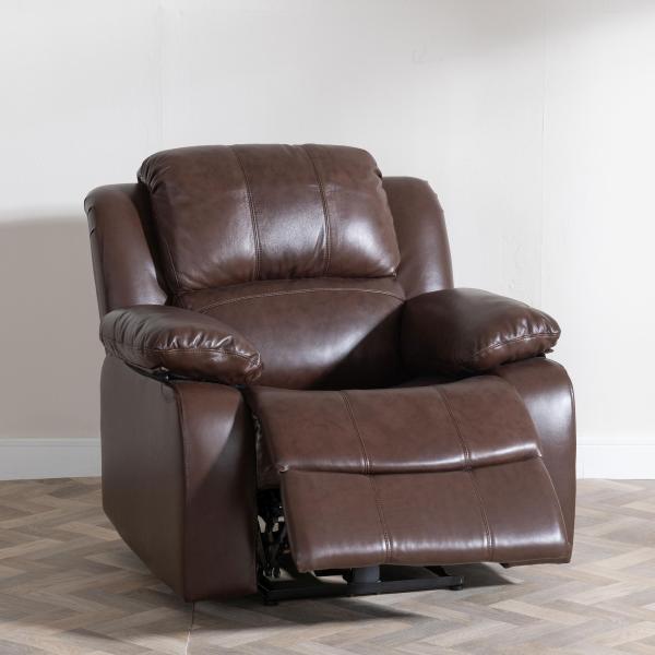 Helena Brown Leather Electric Recliner Sofa