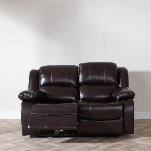 Helena Burgundy Leather Electric Recliner Sofa
