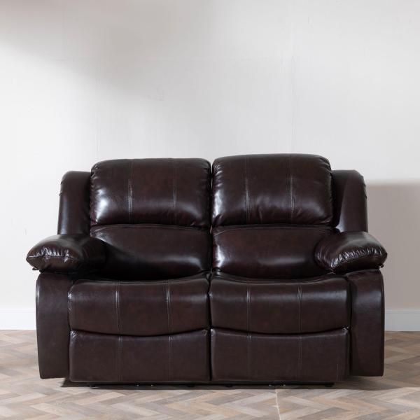 Helena Burgundy Leather Electric Recliner Sofa