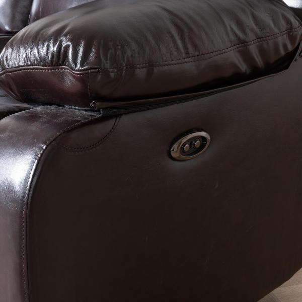 Helena Burgundy Leather Electric Recliner Sofa