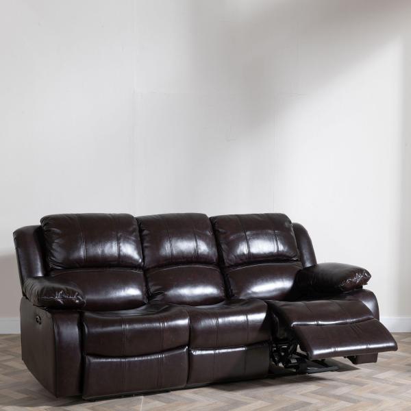 Helena Burgundy Leather Electric Recliner Sofa