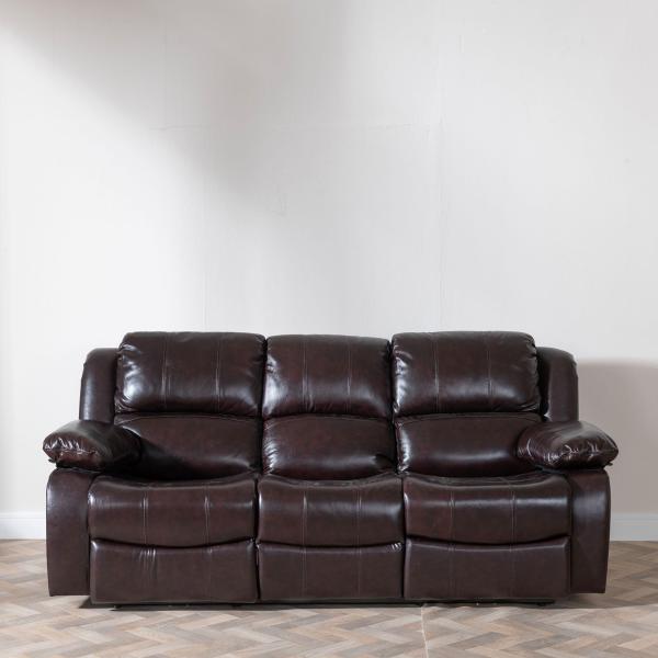 Helena Burgundy Leather Electric Recliner Sofa