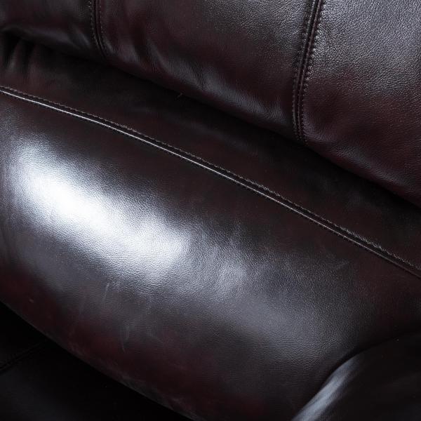 Helena Burgundy Leather Electric Recliner Sofa