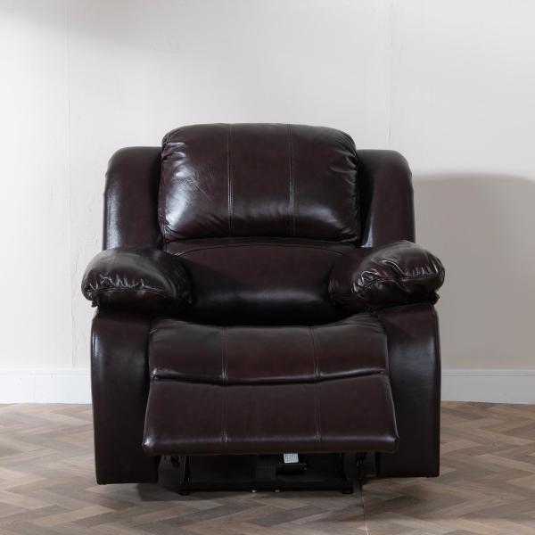 Helena Burgundy Leather Electric Recliner Sofa