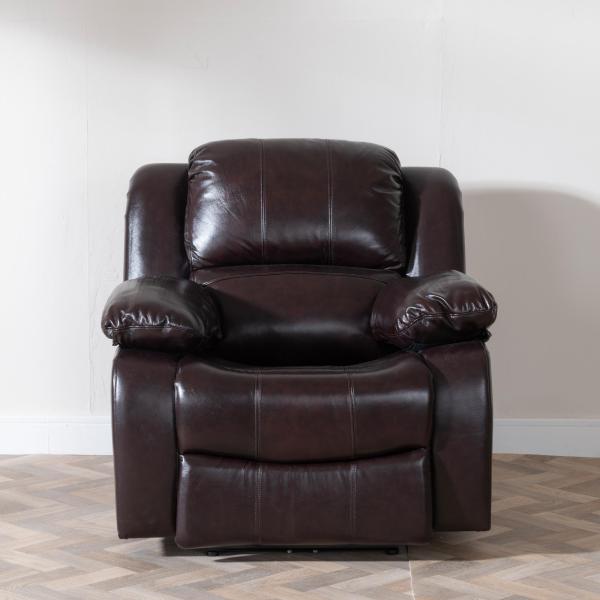 Helena Burgundy Leather Electric Recliner Sofa
