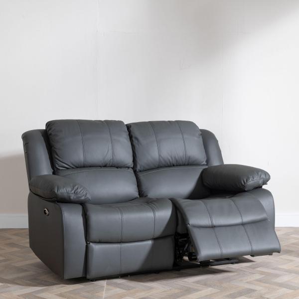 Helena Grey Leather Electric Recliner Sofa