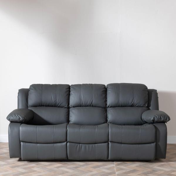 Helena Grey Leather Electric Recliner Sofa
