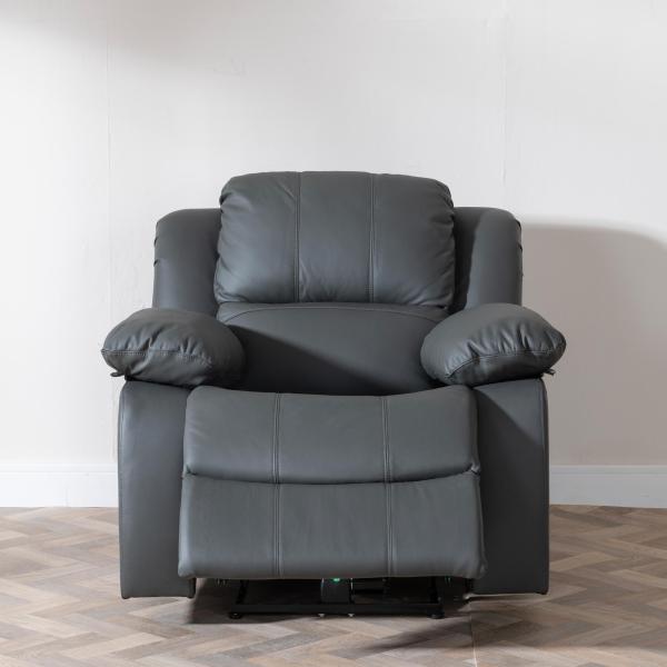 Helena Grey Leather Electric Recliner Sofa