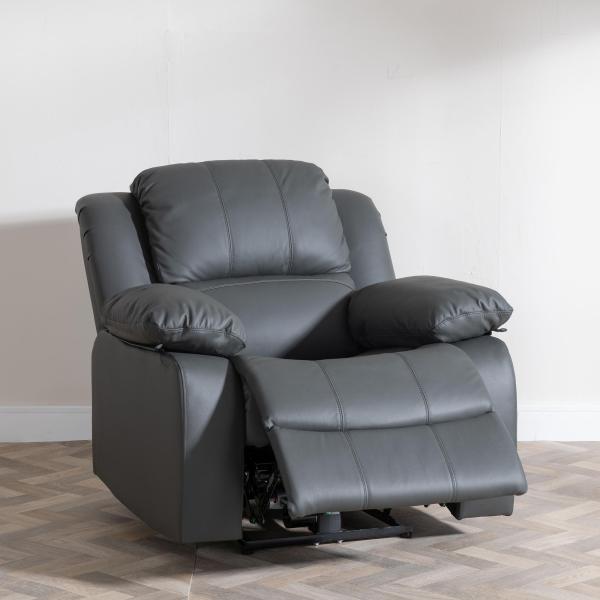 Helena Grey Leather Electric Recliner Sofa