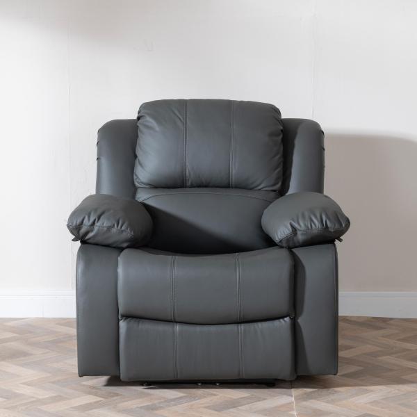 Helena Grey Leather Electric Recliner Sofa