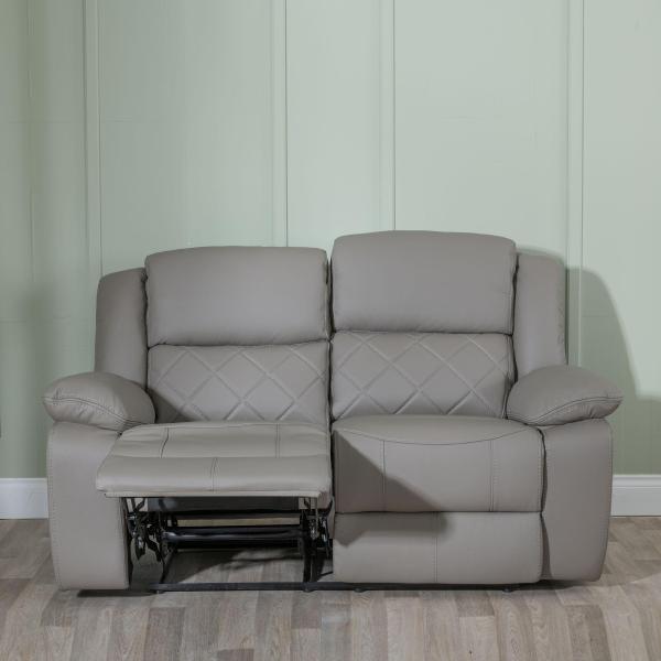 Declo Grey Leather Electric Recliner Sofa
