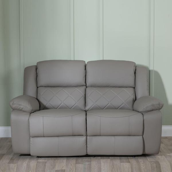 Declo Grey Leather Electric Recliner Sofa