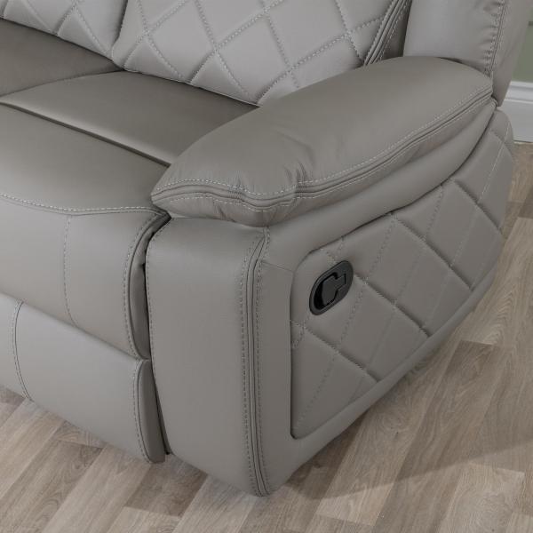 Declo Grey Leather Electric Recliner Sofa