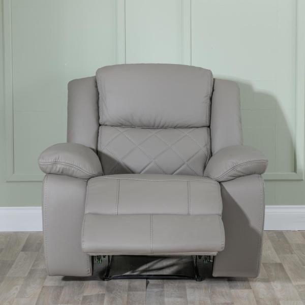Declo Grey Leather Electric Recliner Sofa
