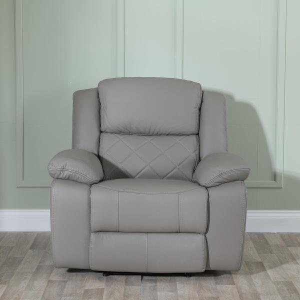 Declo Grey Leather Electric Recliner Sofa