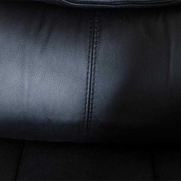 Onyx Black Leather Electric Recliner Sofa