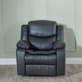 Onyx Black Leather Electric Recliner Sofa