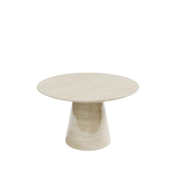 Cannes Beige Engineered Marble Round Dining Table 130cm