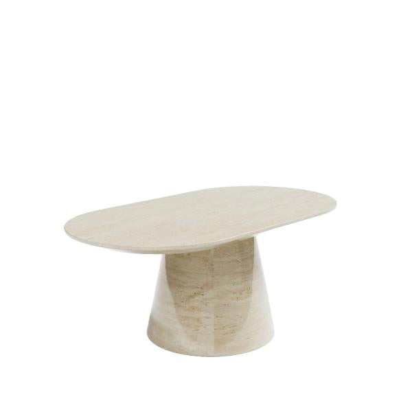 Cannes Beige Engineered Marble Oval Coffee Table