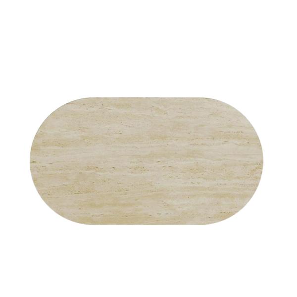 Cannes Beige Engineered Marble Oval Coffee Table