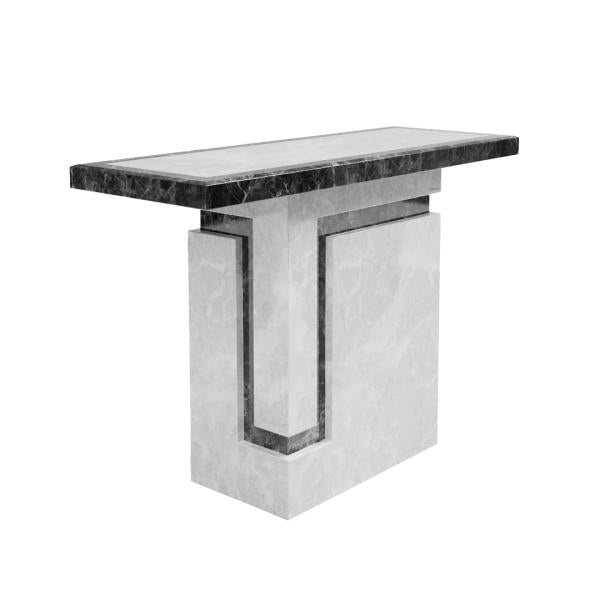 Venus Grey Cream Engineered Marble Console Table
