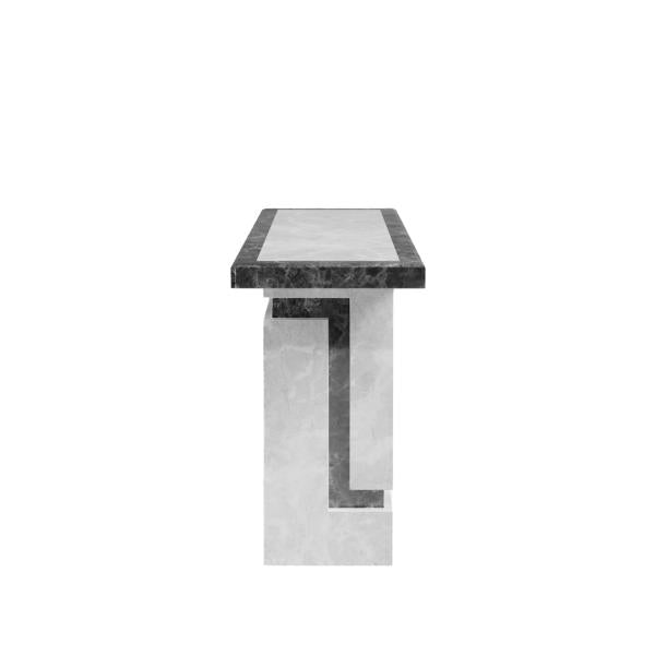 Venus Grey Cream Engineered Marble Console Table