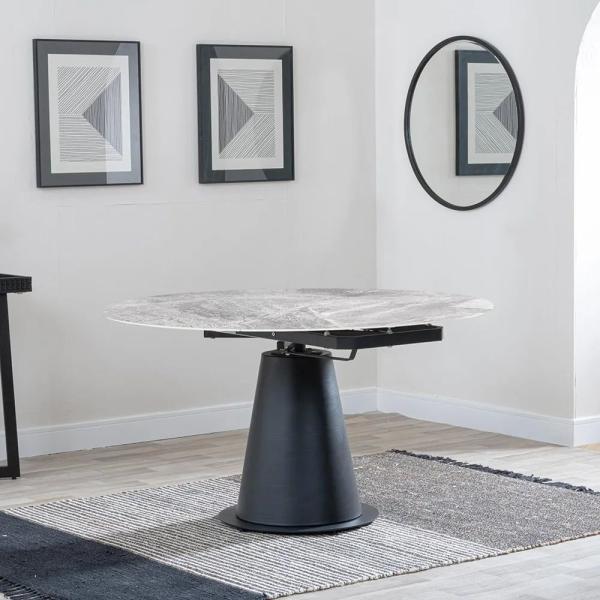 Clara Grey Ceramic Round Dining Table 135cm