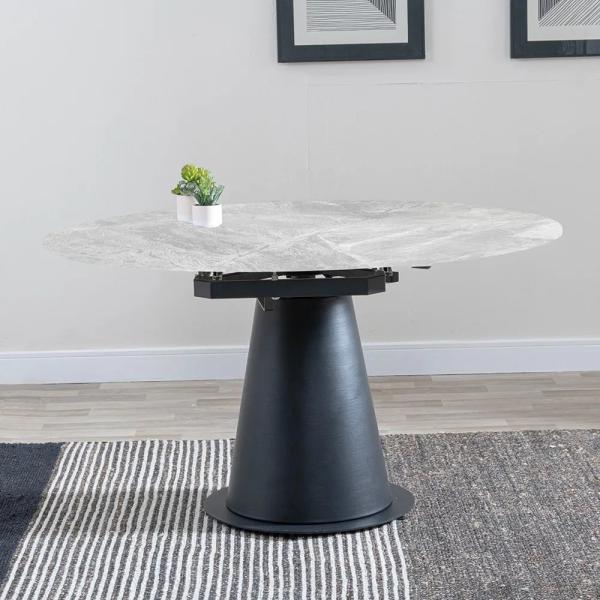 Clara White Sintered Stone Round Dining Table 135cm
