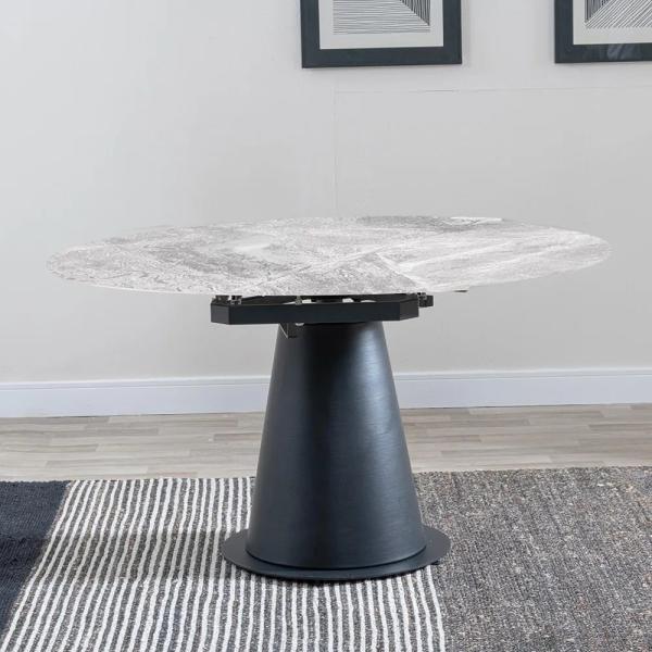 Clara White Sintered Stone Round Dining Table 135cm