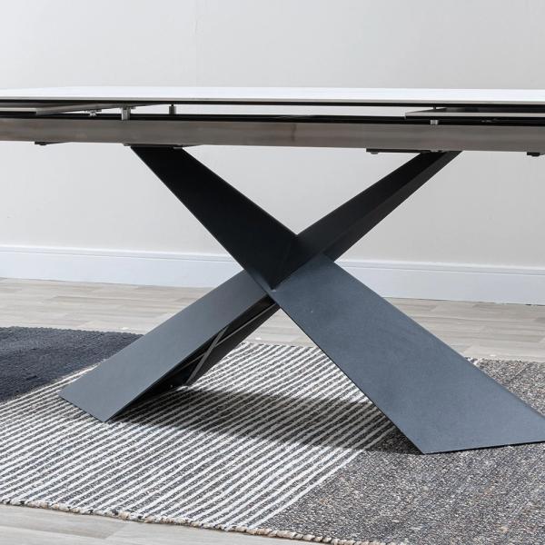 Odesa White Ceramic Extending Dining Table 160cm-240cm