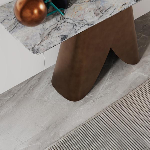 Athena Grey Engineered Marble Console Table