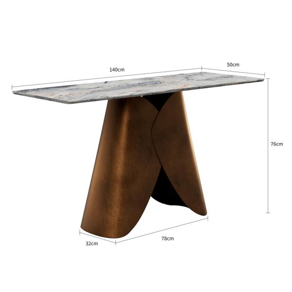 Athena Grey Engineered Marble Console Table