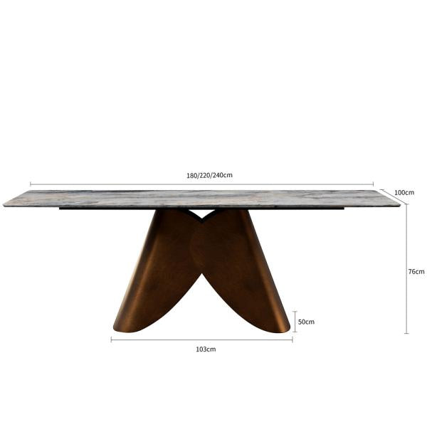 Athena White Engineered Marble Dining Table 180cm