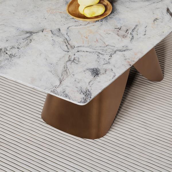 Athena White Engineered Marble Dining Table 220cm