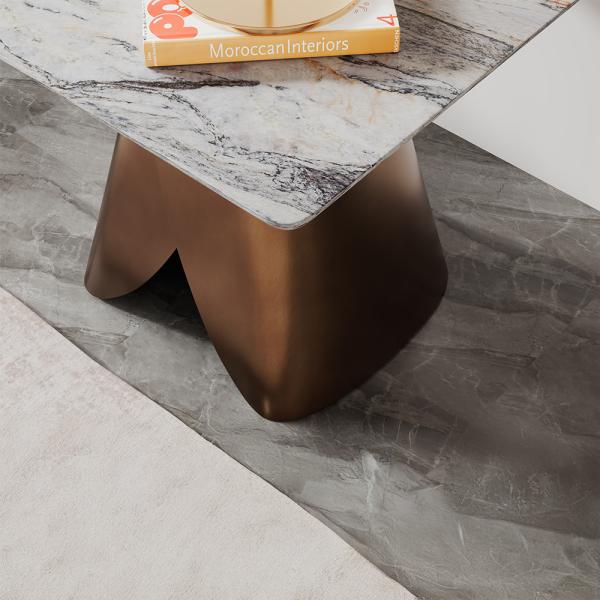 Athena Grey Engineered Marble End Table