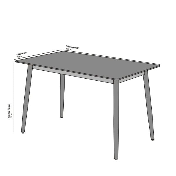 Celesto Compact White Ceramic Dining Table 120cm