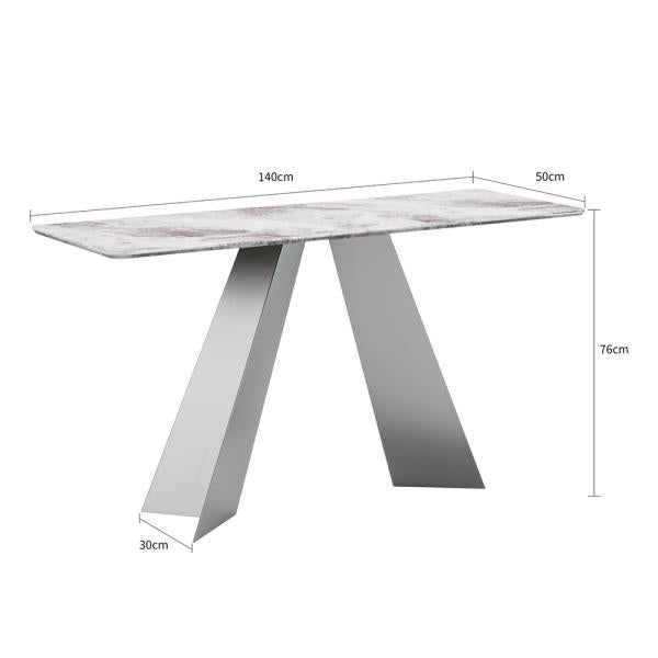 Daytona White Engineered Marble Console Table