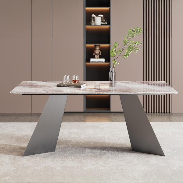 Daytona White Engineered Marble Dining Table 220cm