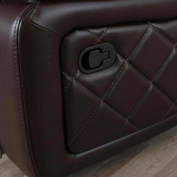 Declo Brown Leather Manual Recliner Sofa