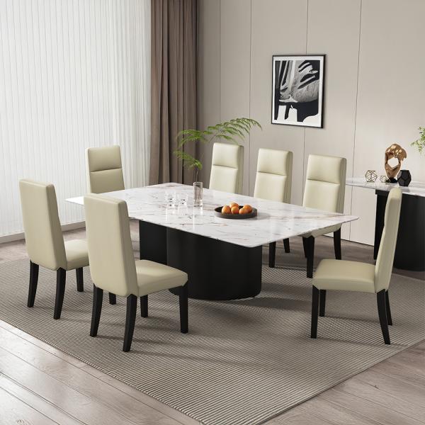 Eclipse White Engineered Marble Dining Table 180cm