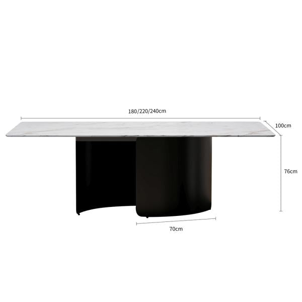 Eclipse White Engineered Marble Dining Table 180cm